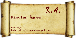 Kindler Ágnes névjegykártya